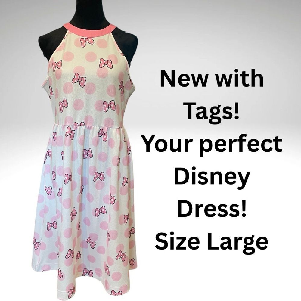 Disney Pink Polka Dot Bow Mini Dress